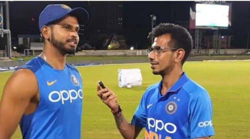 Chahal’s conversation with Shreyas Iyer after T20 match मैच के बाद श्रेय्यस अय्यर से मजाकिया तौर पर बातचीत करते नजर आए चहल