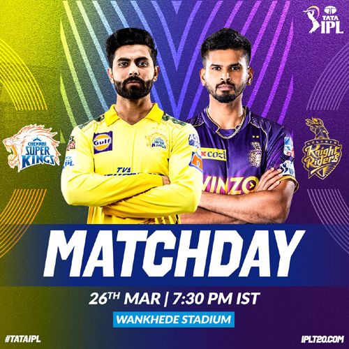 First Match of Tata IPL 2022 आईपीएल ने पहले मैच के लिए किया सबका स्वागत